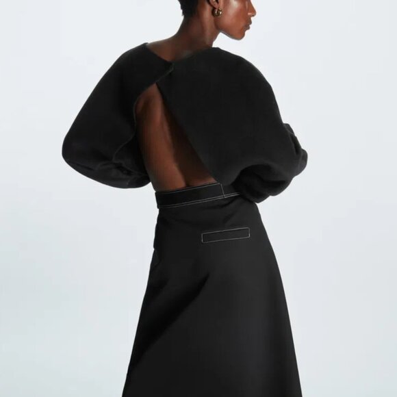 COS Open-Back Wool Bolero Jacket. EUC. Navy. Size M/L - Picture 4 of 9